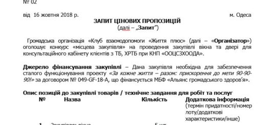 Громадська організація «Клуб взаємодопомоги «Життя плюс» оголошує конкурс
