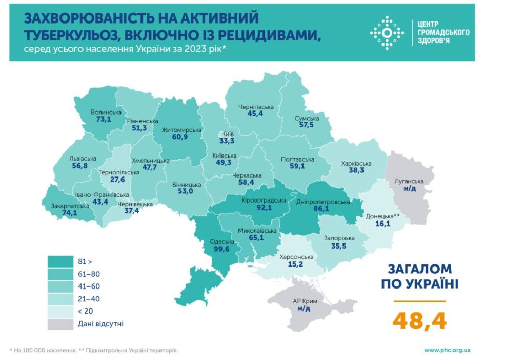 Статистика 2024 Захворюванність на активний туберкульоз